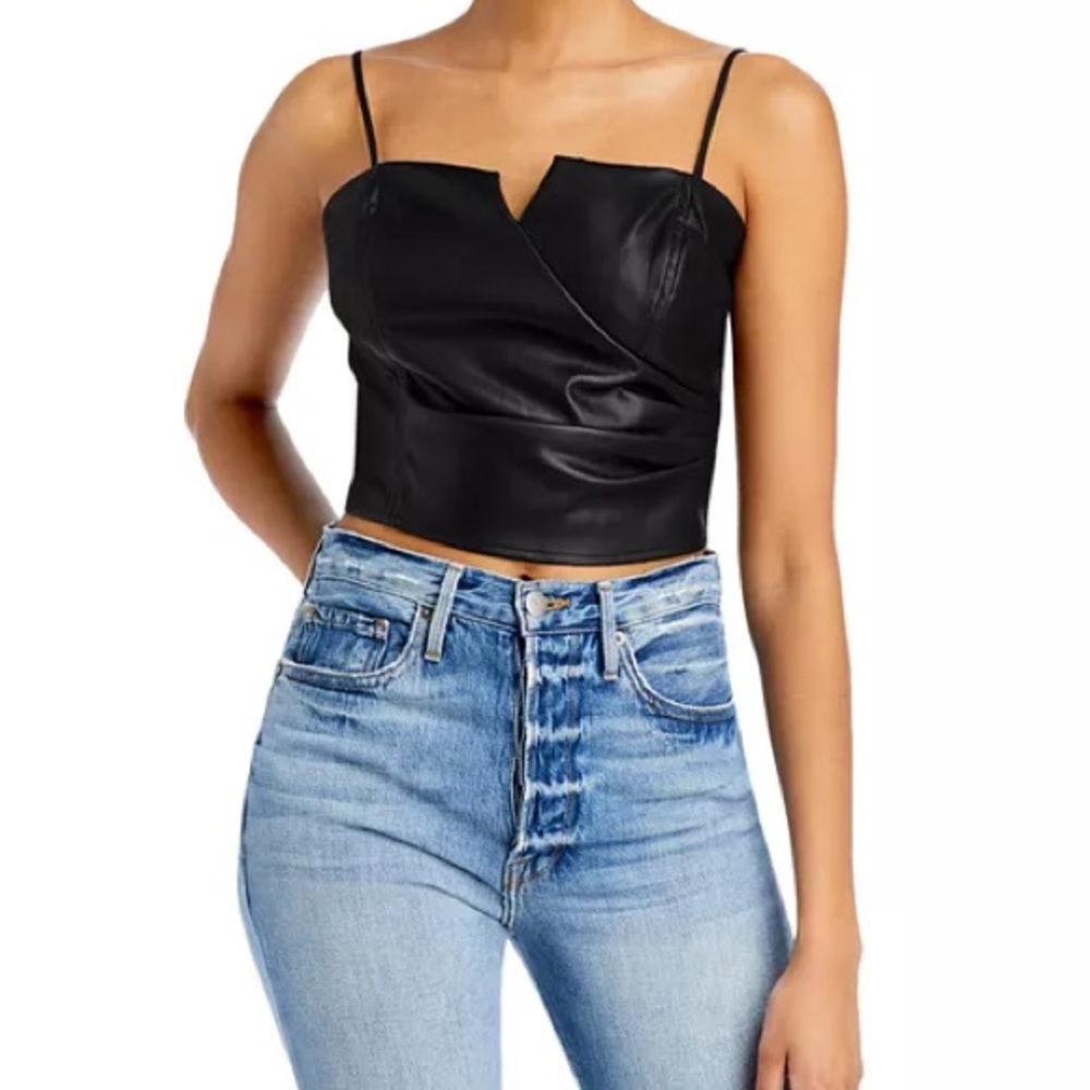Lucy Paris Mia Faux Leather Tank Top XS